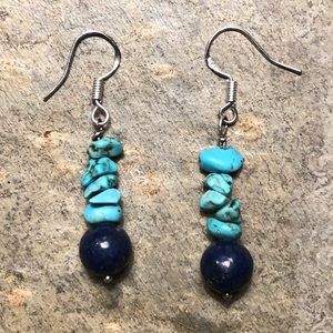 New SS Turquoise & Lapis Earrings